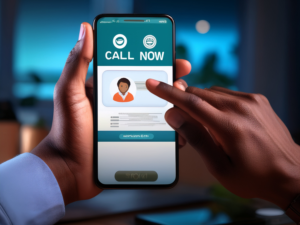 Hand clicking call now button